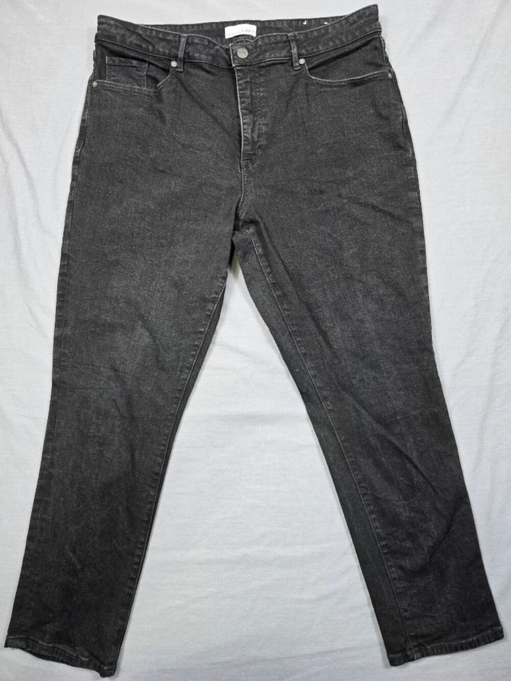 LOFT The Curvy Skinny Black Denim Jeans 33/16 Womens